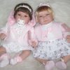 SB12a Berbesa soft body babypop met bruin haar met geluid en kleding en speen 42 cm - Afbeelding 14