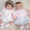 SB12a Berbesa soft body babypop met bruin haar met geluid en kleding en speen 42 cm - Afbeelding 11