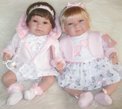 SB12a Berbesa soft body babypop met bruin haar met geluid en kleding en speen 42 cm - Afbeelding 11