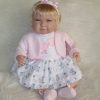 SB12c Berbesa soft body babypop met blond haar met geluid en kleding 42 cm - Afbeelding 3