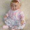 SB12c Berbesa soft body babypop met blond haar met geluid en kleding 42 cm - Afbeelding 5