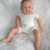 AD5h Levensechte Babypop soft body pop Roy in velours pakje lichtblauw 53 cm - Afbeelding 6
