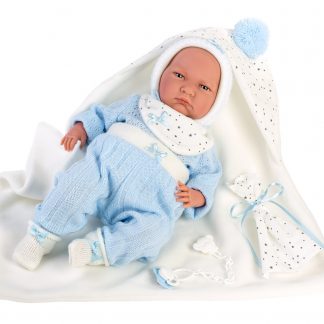 inspanning Legende Factureerbaar AANBIEDING : Llorens levensechte babypop soft body baby pop met geluid  kleding en deken 42 cm – Selintoys