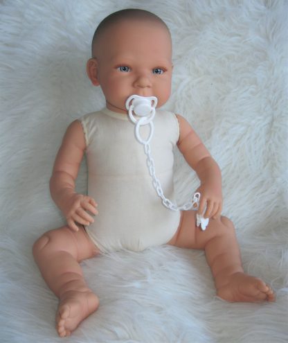 AD7n Levensechte Babypop softbody Lara met blauwe ogen met kleding en speen 52 cm - Afbeelding 15