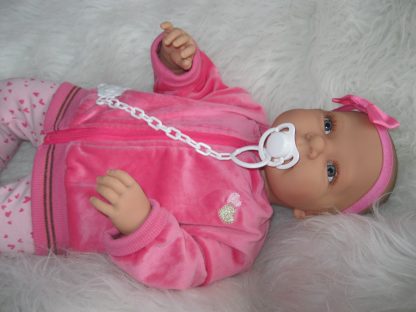 AD7m Levensechte Babypop softbody Lara met blauwe ogen met kleding en speen 52 cm - Afbeelding 32