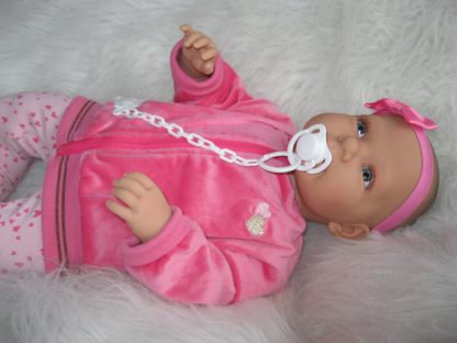 AD7m Levensechte Babypop softbody Lara met blauwe ogen met kleding en speen 52 cm - Afbeelding 31