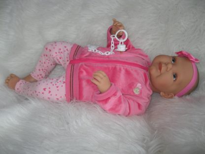 AD7m Levensechte Babypop softbody Lara met blauwe ogen met kleding en speen 52 cm - Afbeelding 9