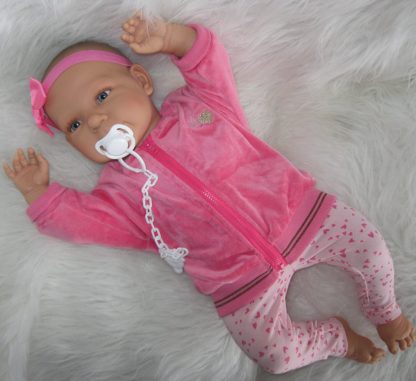 AD7m Levensechte Babypop softbody Lara met blauwe ogen met kleding en speen 52 cm - Afbeelding 18
