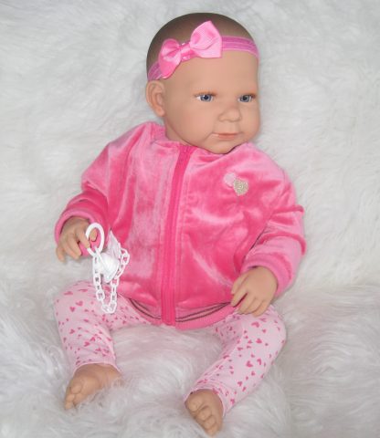 AD7m Levensechte Babypop softbody Lara met blauwe ogen met kleding en speen 52 cm - Afbeelding 20