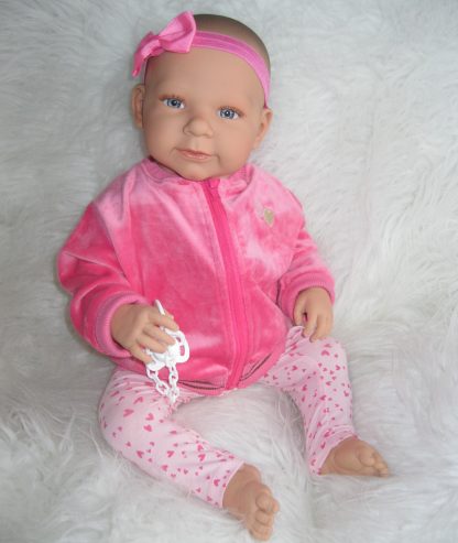 AD7m Levensechte Babypop softbody Lara met blauwe ogen met kleding en speen 52 cm - Afbeelding 10