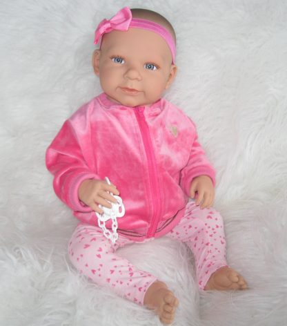 AD7m Levensechte Babypop softbody Lara met blauwe ogen met kleding en speen 52 cm - Afbeelding 29