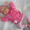 AD8c Levensechte Babypop Kristina soft body blauwe ogen met roze kleding en speen 52 cm - Afbeelding 15