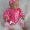 AD8c Levensechte Babypop Kristina soft body blauwe ogen met roze kleding en speen 52 cm - Afbeelding 7