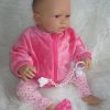 AD8c Levensechte Babypop Kristina soft body blauwe ogen met roze kleding en speen 52 cm - Afbeelding 4