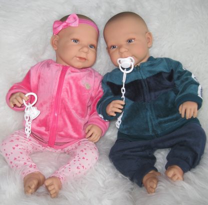 AD7m Levensechte Babypop softbody Lara met blauwe ogen met kleding en speen 52 cm - Afbeelding 16