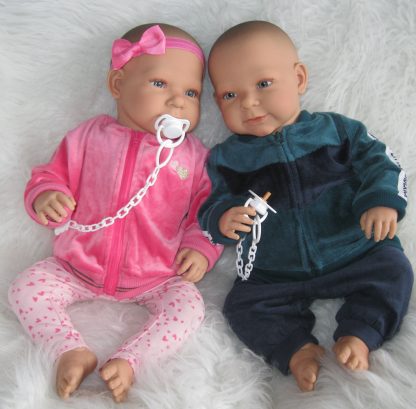 AD7m Levensechte Babypop softbody Lara met blauwe ogen met kleding en speen 52 cm - Afbeelding 8