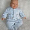 AD5h Levensechte Babypop soft body pop Roy in velours pakje lichtblauw 53 cm - Afbeelding 5