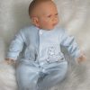AD5h Levensechte Babypop soft body pop Roy in velours pakje lichtblauw 53 cm - Afbeelding 2