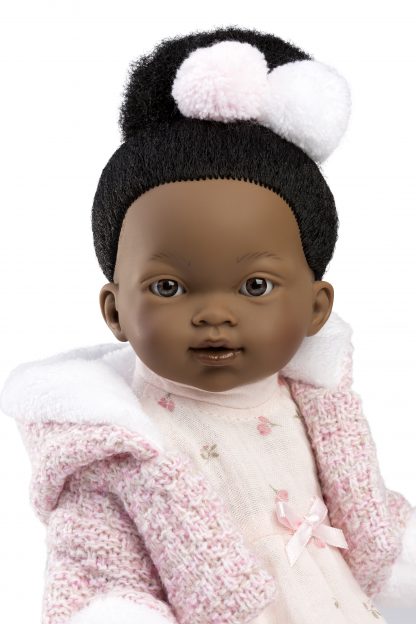 L26a Llorens babypopje full body popje donker met zwart haar 28 cm