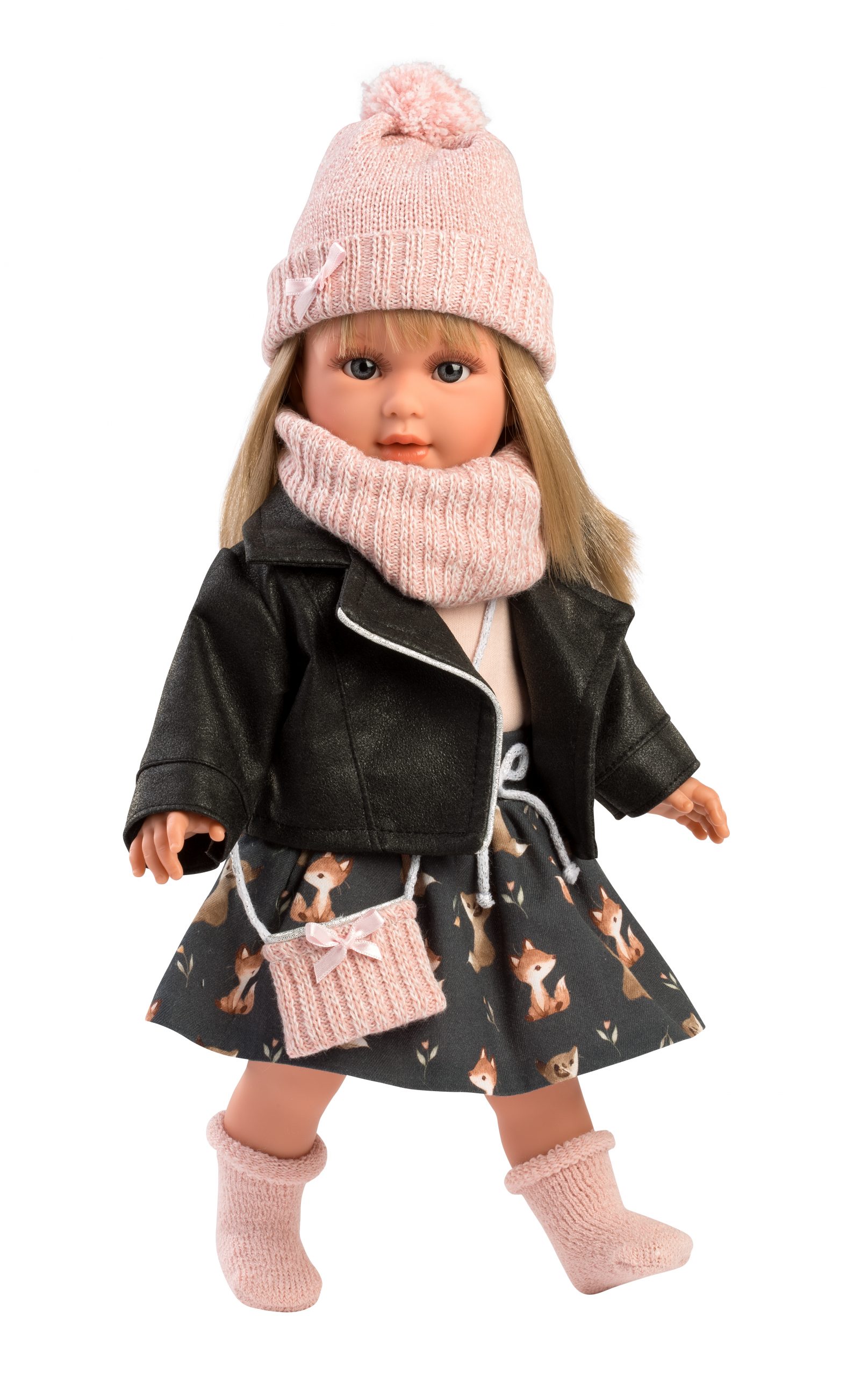 Llorens Pop Lola 38 Cm - Babypop Met Grijze Ogen, Blond Haar En Zacht Lichaam