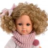 L22 Llorens popje soft body pop met blond krullend haar en kleding 35 cm