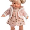 L24b Llorens babypopje soft body popje blond haar met geluid kleding speen 33 cm - Afbeelding 2