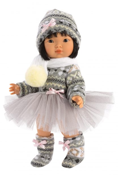 L26b Llorens babypopje full body popje Aziatisch met zwart haar 28 cm - Afbeelding 4