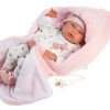 L02j Llorens levensechte babypop meisje full body met kleding deken en speen 40 cm - Afbeelding 2