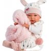 L02j Llorens levensechte babypop meisje full body met kleding deken en speen 40 cm - Afbeelding 5