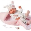 L02j Llorens levensechte babypop meisje full body met kleding deken en speen 40 cm - Afbeelding 4