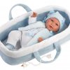 L10e Llorens levensechte babypop soft body baby pop met geluid reiswieg kleding speen 42 cm