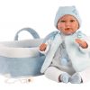 L10e Llorens levensechte babypop soft body baby pop met geluid reiswieg kleding speen 42 cm - Afbeelding 5
