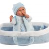 L10e Llorens levensechte babypop soft body baby pop met geluid reiswieg kleding speen 42 cm - Afbeelding 4