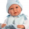 L10e Llorens levensechte babypop soft body baby pop met geluid reiswieg kleding speen 42 cm - Afbeelding 6