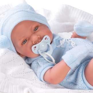 als veelbelovend Onbekwaamheid AJ01b Antonio Juan levensechte babypop jongen fullbody met kleding deken en  speen 43 cm – Selintoys