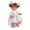 AS12 Asi soft body pop Nori met rood haar en roze witte jurk 46 cm - Afbeelding 5