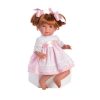 AS12 Asi soft body pop Nori met rood haar en roze witte jurk 46 cm - Afbeelding 3