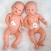 PD07c Babypoppen Duimelotje Tweeling jongen en meisje met speen 42 cm - Afbeelding 3
