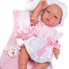 AS08a Asi full body babypop Maria meisje in kleding deken kussen en speen 43 cm - Afbeelding 2