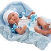 DAS01b Poppenkleding set met deken blauw voor pop maat 42 t/m 46 cm