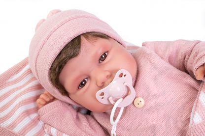Antonio Juan grote babypop soft body met haar en bruine ogen 50 cm