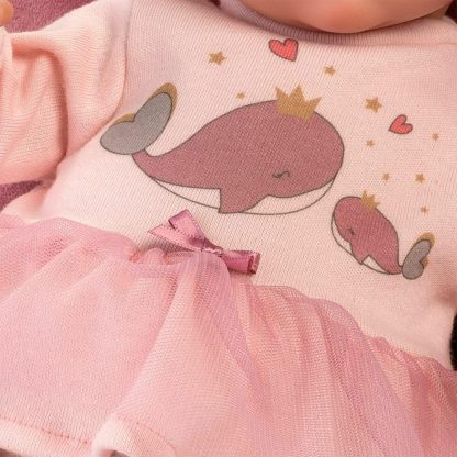 L08d Llorens levensechte babypop soft body baby pop met geluid kleding draagzak en speen 42cm - Afbeelding 10