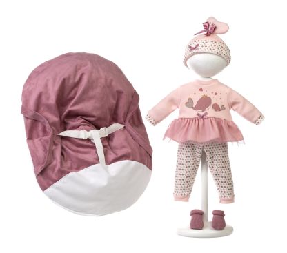 L08d Llorens levensechte babypop soft body baby pop met geluid kleding draagzak en speen 42cm - Afbeelding 7