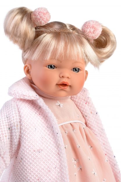 L24g Llorens babypopje soft body popje blond haar met geluid kleding speen 33 cm - Afbeelding 3