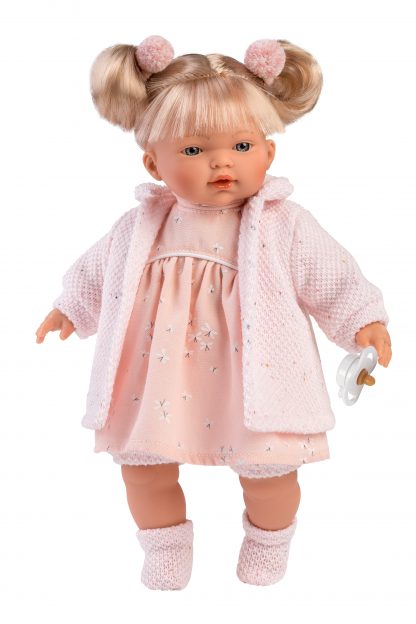 L24g Llorens babypopje soft body popje blond haar met geluid kleding speen 33 cm - Afbeelding 7