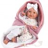 L00 Llorens babypop soft body baby met slaapogen geluid deken en speen 42 cm - Afbeelding 2