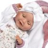 L00 Llorens babypop soft body baby met slaapogen geluid deken en speen 42 cm - Afbeelding 6