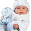 L01b Llorens levensechte babypop jongen fullbody met kleding kussen en speen 43 cm - Afbeelding 3