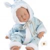 L15h Llorens levensecht babypopje soft body baby Bo slapend met kleding 31 cm - Afbeelding 7