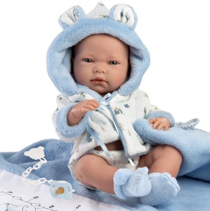 L02i Llorens levensechte babypop jongen full body met kleding deken en speen 40 cm - Afbeelding 6